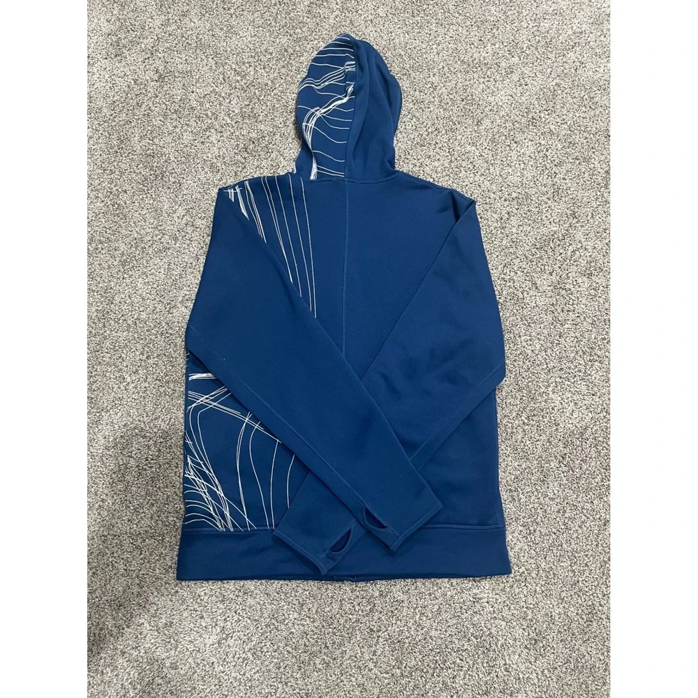The North Face Mens Blue‎ Graphic Full Zip Fleece Hoodie Jacket Size Medium